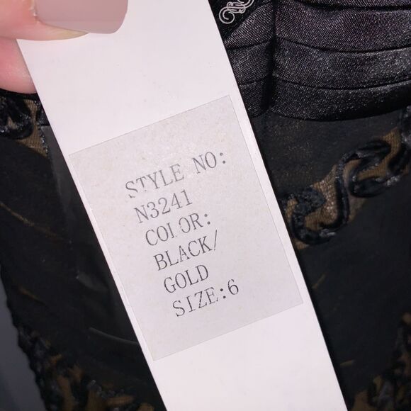 Sue Wong Womens Cocktail Dress Sheath Strapless Chevron Beaded Sequin Size 6 - Picture 13 of 16